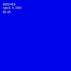 #0004E9 - Blue Color Image