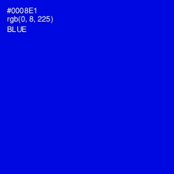 #0008E1 - Blue Color Image
