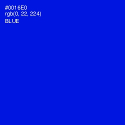#0016E0 - Blue Color Image