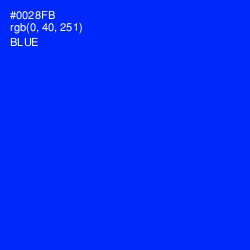 #0028FB - Blue Color Image