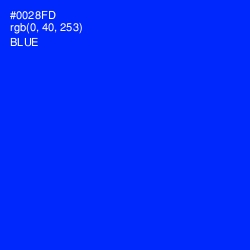 #0028FD - Blue Color Image