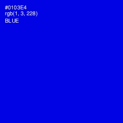 #0103E4 - Blue Color Image