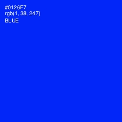 #0126F7 - Blue Color Image