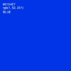 #0134E7 - Blue Color Image