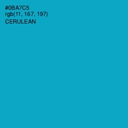 #0BA7C5 - Cerulean Color Image
