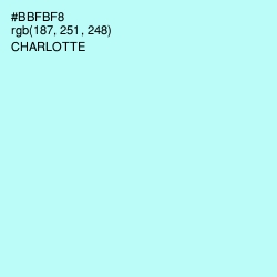 #BBFBF8 - Charlotte Color Image