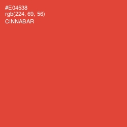 #E04538 - Cinnabar Color Image