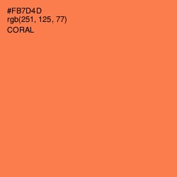 #FB7D4D - Coral Color Image