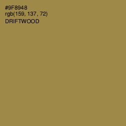 #9F8948 - Driftwood Color Image