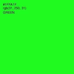 #1FFA1F - Green Color Image
