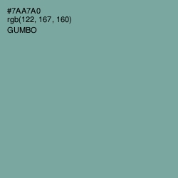 #7AA7A0 - Gumbo Color Image