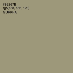 #9E987B - Gurkha Color Image
