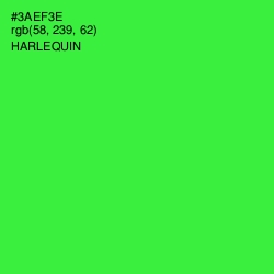#3AEF3E - Harlequin Color Image