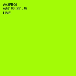 #A3FB06 - Lime Color Image
