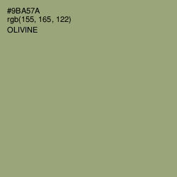 #9BA57A - Olivine Color Image