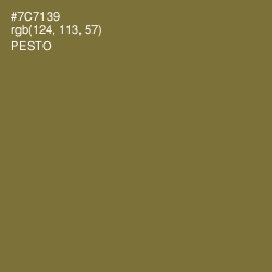 #7C7139 - Pesto Color Image