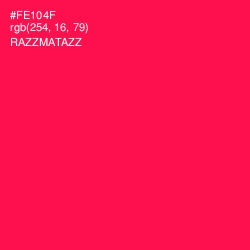 #FE104F - Razzmatazz Color Image