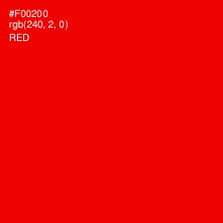 #F00200 - Red Color Image