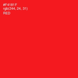 #F4181F - Red Color Image