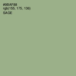 #9BAF88 - Sage Color Image