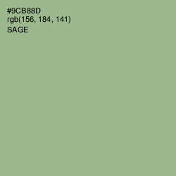 #9CB88D - Sage Color Image