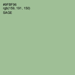 #9FBF96 - Sage Color Image
