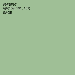 #9FBF97 - Sage Color Image