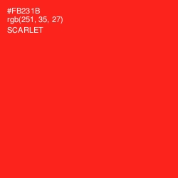 #FB231B - Scarlet Color Image