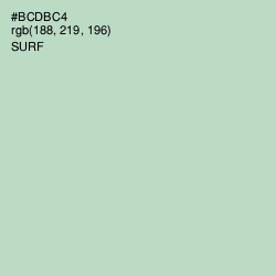 #BCDBC4 - Surf Color Image