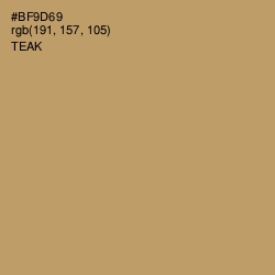 #BF9D69 - Teak Color Image
