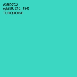 #3BD7C2 - Turquoise Color Image