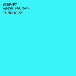 #3BF4F7 - Turquoise Color Image