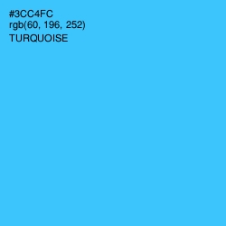 #3CC4FC - Turquoise Color Image