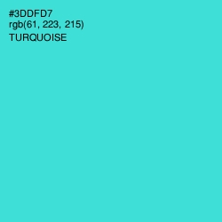 #3DDFD7 - Turquoise Color Image