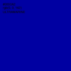 #0000A2 - Ultramarine Color Image