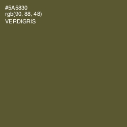 #5A5830 - Verdigris Color Image
