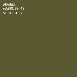 #5A5931 - Verdigris Color Image
