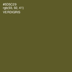#5D5C29 - Verdigris Color Image