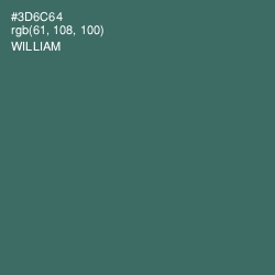 #3D6C64 - William Color Image