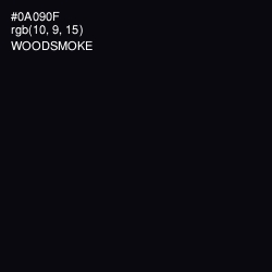 #0A090F - Woodsmoke Color Image