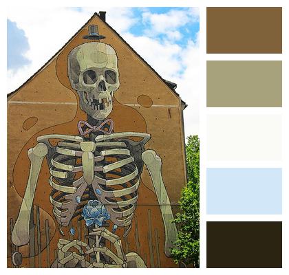 Graffiti Housewall Skeleton Image