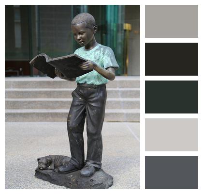 Statue Book Boy Image