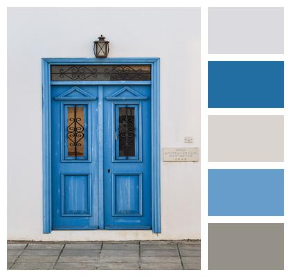 Blue Wooden Door Image