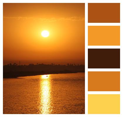 Sunset Nil Egypt Image