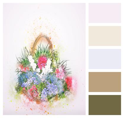 Flowers Colors Basket Image