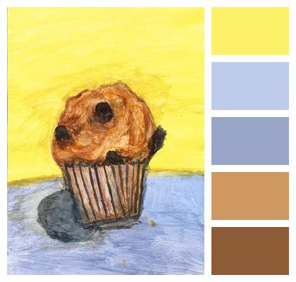Muffin Chocolate Painting Image