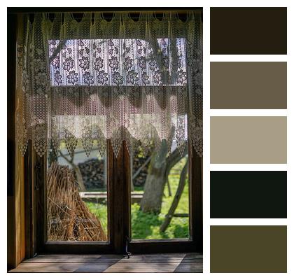 Wooden Curtain Window Image