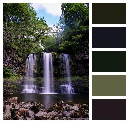 Wales Waterfall Landscape Image