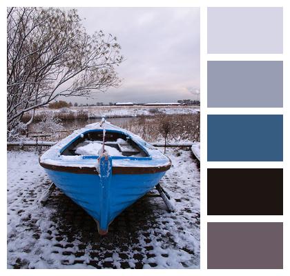 Snow Boat Winter Image