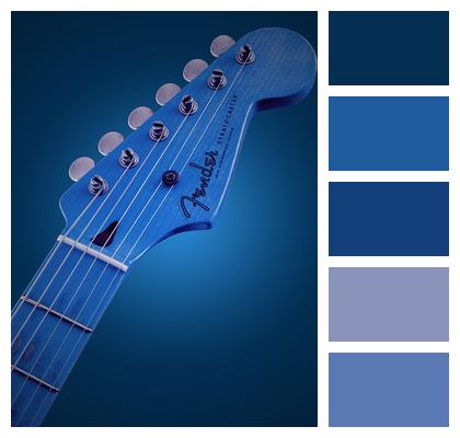Glowing Blue Guitar Image